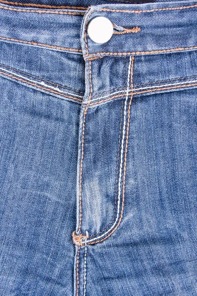 Närbild Blå Jeans Framifrån — Stockfoto