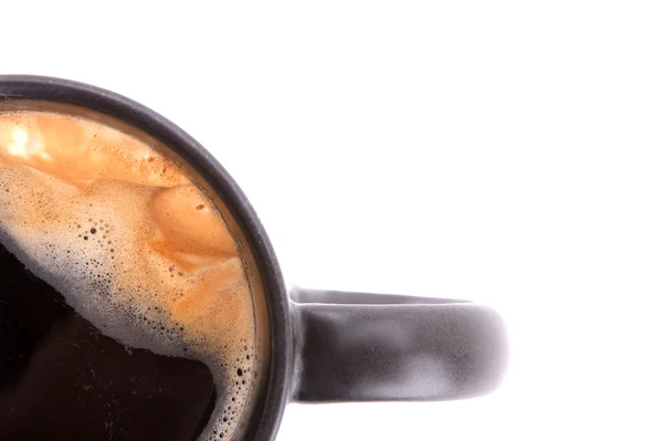 Een Kopje Zwarte Koffie Geïsoleerd Wit — Stockfoto