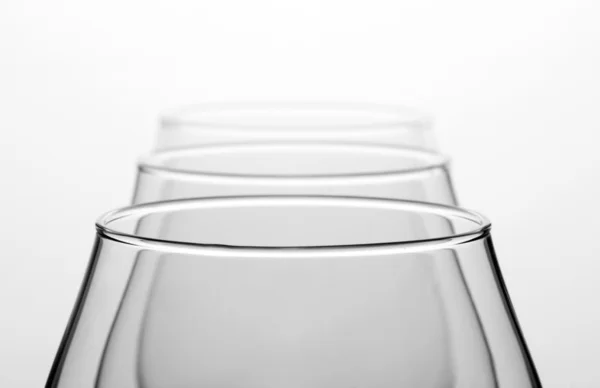 Tre bicchieri di cognac vuoti — Foto Stock
