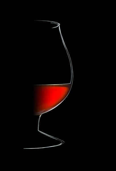 Een Glas Cognac Het Donker — Stockfoto