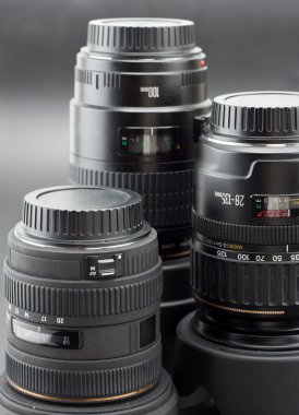 üç profesyonel kamera lensler