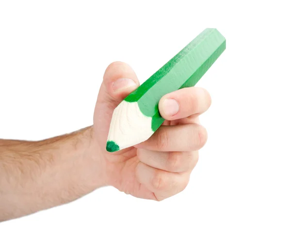 Hand med jätte penna — Stockfoto