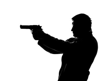 Silhouette of shooting man clipart