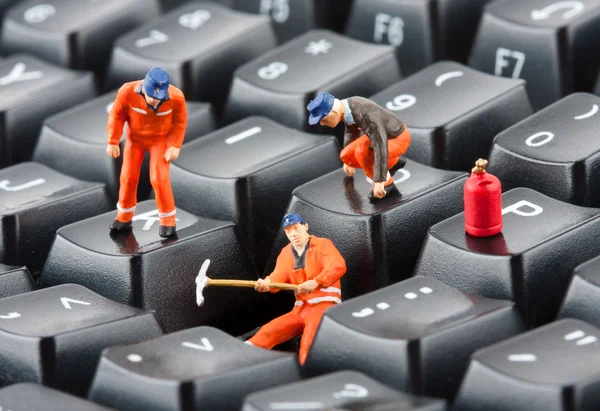 Dělníci oprava klávesnice — Stock fotografie