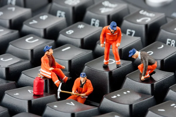 Dělníci oprava klávesnice — Stock fotografie