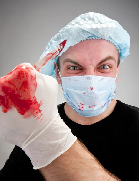 Šílený nemocný chirurg — Stock fotografie