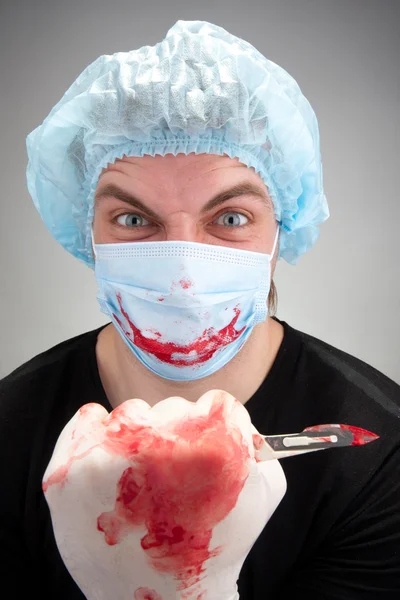 Mad sick surgeon Royalty Free Stock Images