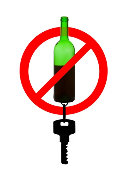 Prohibiting symbol of drunk driving — Stock Photo, Image
