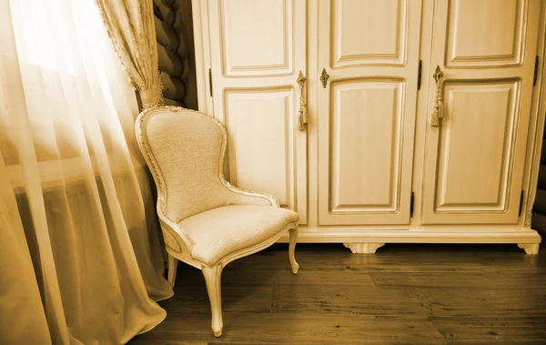 Interno di camera da letto vintage di lusso — Foto Stock