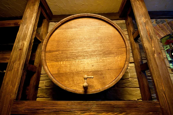 Big wood barrel — Stock Photo, Image