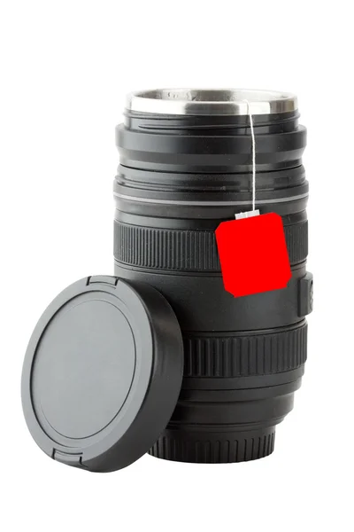 Taza hecha de lente fotográfica profesional —  Fotos de Stock