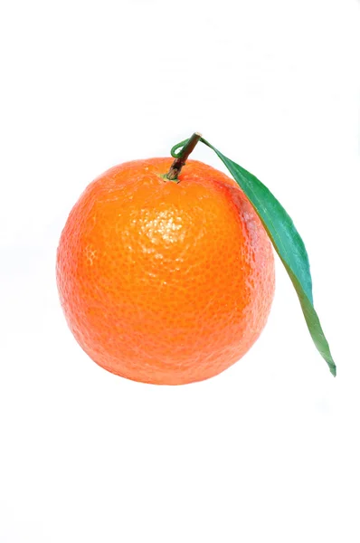Clementine und ihr Blatt — Stockfoto