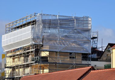 Scaffolding on building clipart