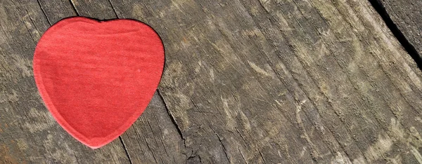Heart Shaped Confetti Landed Wood — Stock Photo, Image
