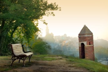 View of Belgrade from Kalemegdan fortress, Serbia clipart