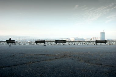 panoramik manzaralı kale kalemegdan Belgrad'dan