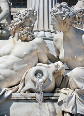 Detail of fountain in front of Austrian parliament clipart