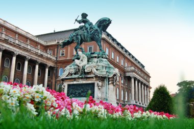 The statue of Prince Eugene of Savoy in front of Buda castle, Budapest clipart