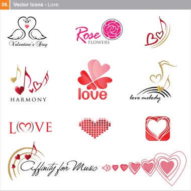 Vector icons: love clipart