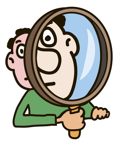 Man with magnifying glass — Stock Vector