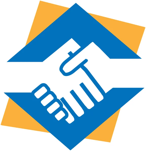 Zeichen Symbol Ikone Händedruck Logo Freundschaft Harmonie — Stockvektor