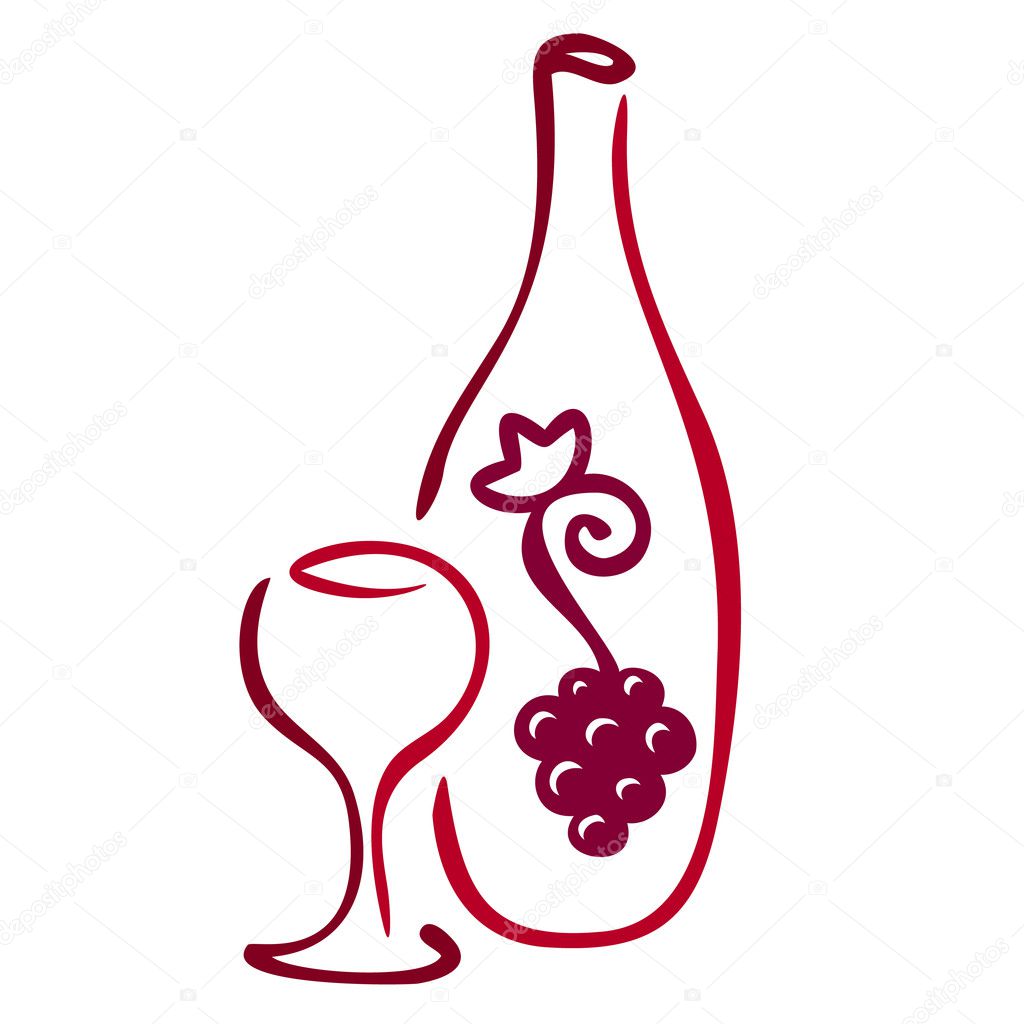 Stylized wine icon. Vector illustration
