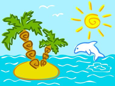 Cartoon summer illustration clipart