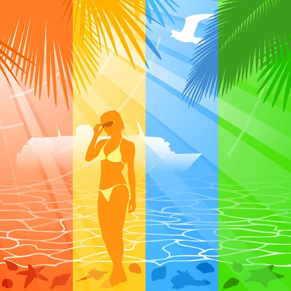 Bannières vacances d'été — Image vectorielle
