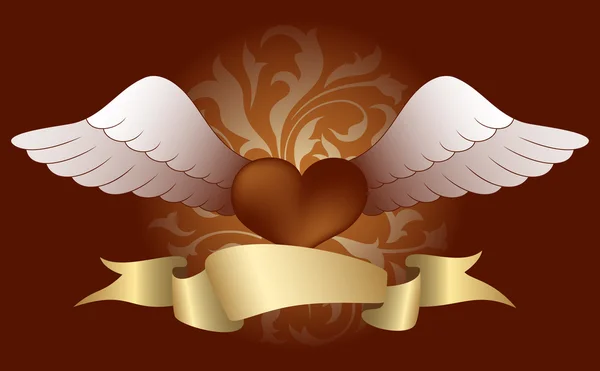 Coeur avec ailes (couleur ) — Image vectorielle