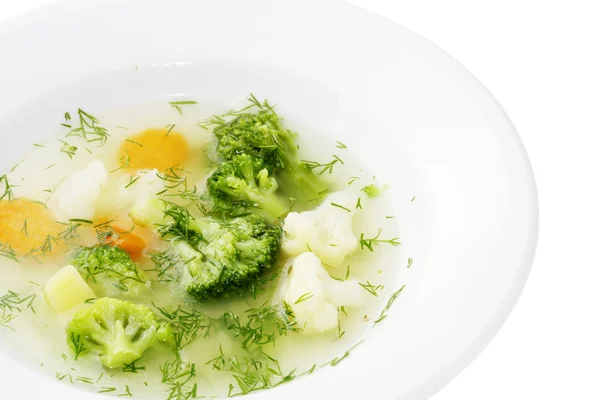 stock image A view of a pot of thick, hot delicious minestrone soup