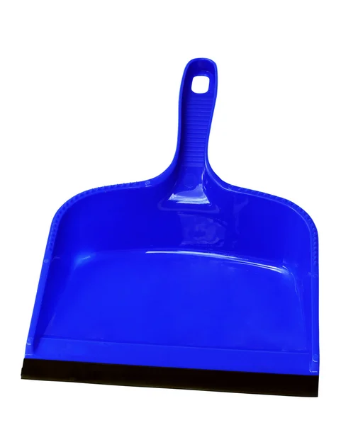 Dustpan Dark Blue Plastic White Background — Stock Photo, Image