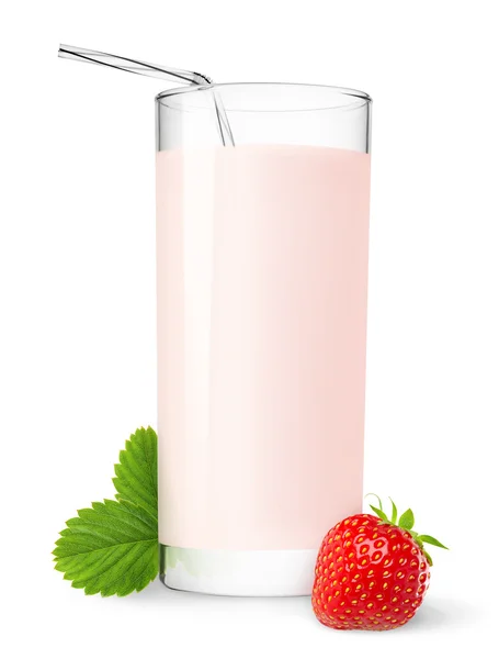 Клубничный молочный коктейль — стоковое фото