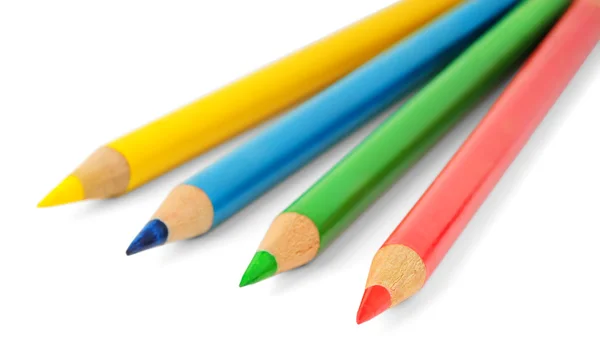 Beyaz Üzerine Izole Edilmiş Renkli Kalemler — Stok fotoğraf