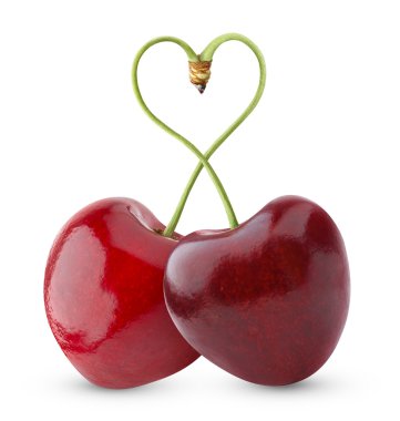 Heart-shaped sweet cherry clipart