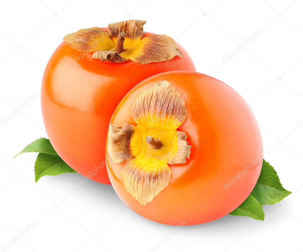 Persimmon fruits isolated on white