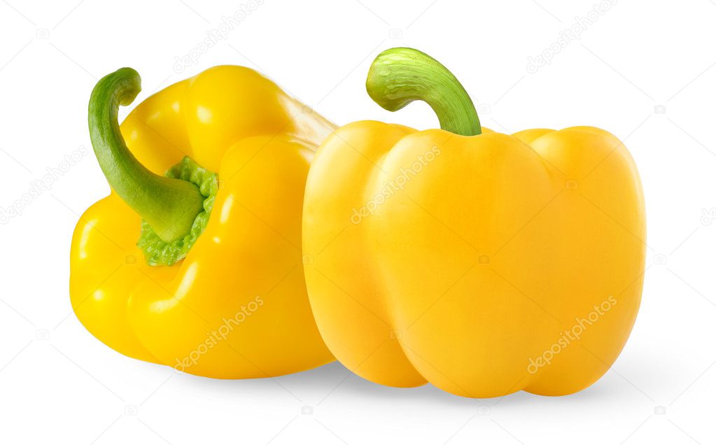 Yellow bell peppersisolated on white