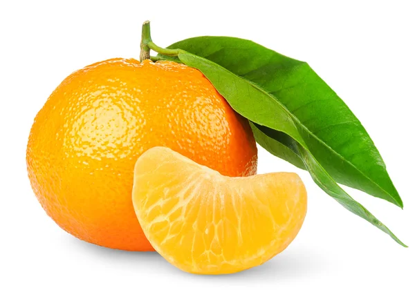 Mandarino Isolato Bianco — Foto Stock