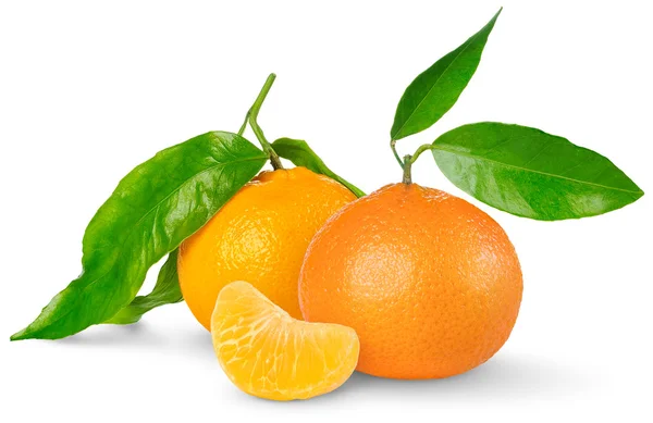 Mandarinas Aisladas Blanco — Foto de Stock