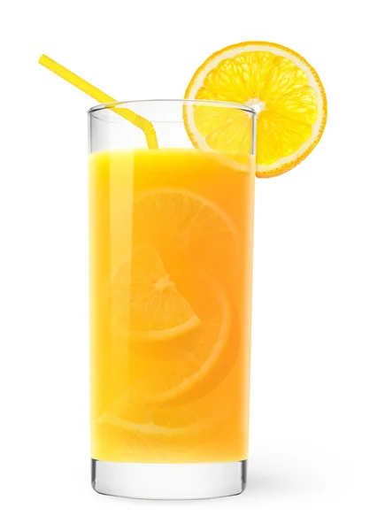 Orangensaft isoliert auf weiß — Stockfoto