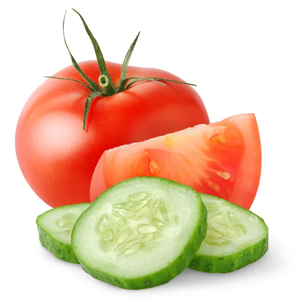 Tomate e pepino — Fotografia de Stock