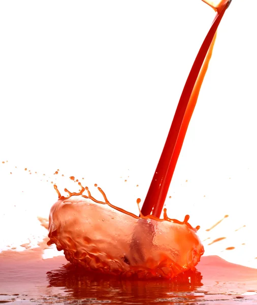 Tomat Juice Splash Glas Vit Bakgrund — Stockfoto