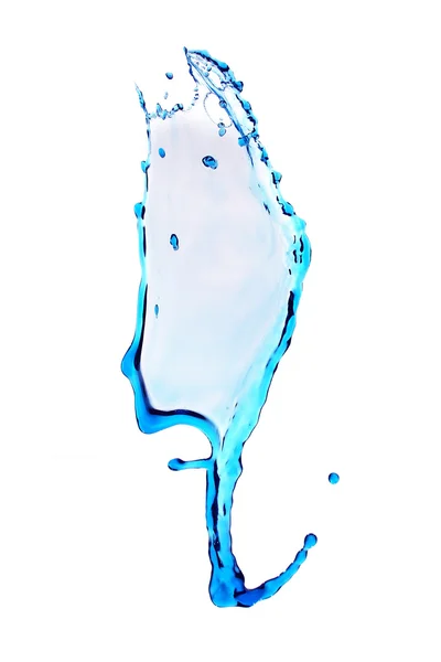 Salpicadura Agua Azul Aislada Sobre Fondo Blanco —  Fotos de Stock