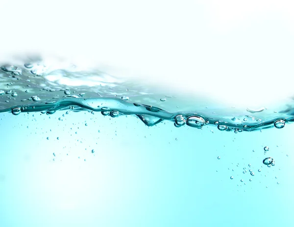 Een Blauwe Vers Water Met Bubbels Achtergrond — Stockfoto