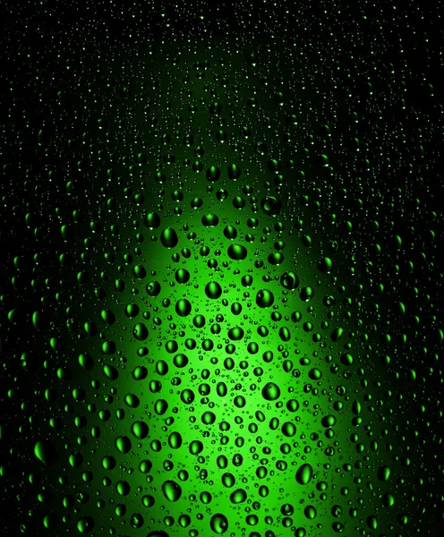 Zielone krople wody tło — Zdjęcie stockowe