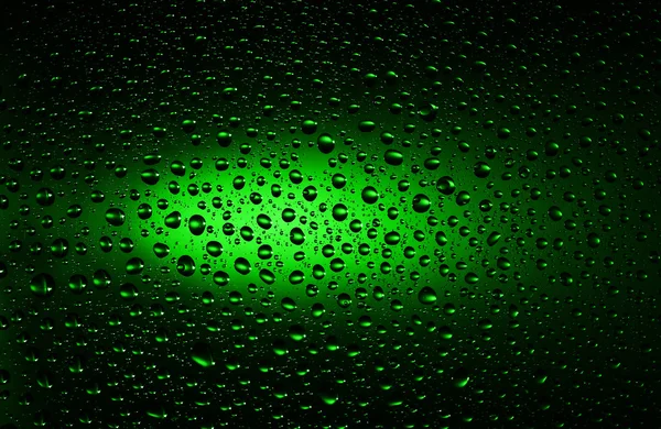 Groen water druppels achtergrond — Stockfoto