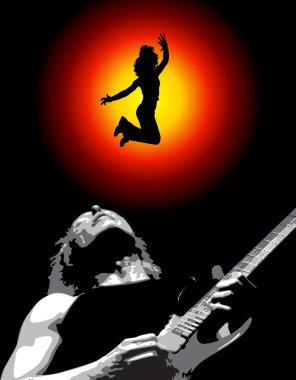 A Man And His Guitar clipart