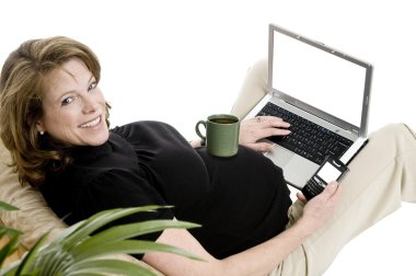 Pregnant business woman clipart