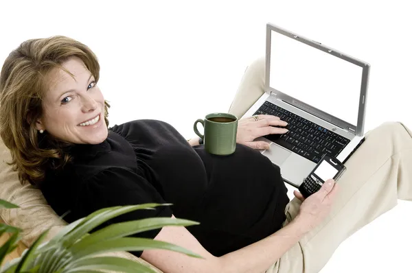 Gravid affärskvinna — Stockfoto