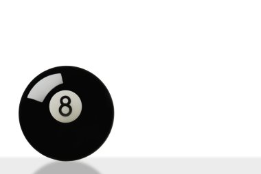 Eight ball on white with slight reflection clipart
