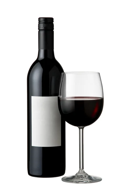 Butelka wina i szkło — Zdjęcie stockowe